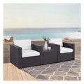 Veranda Biscayne  Outdoor Wicker Seating Set - Two Wicker Chairs & Coffee Table; White, 3PK VE802468
